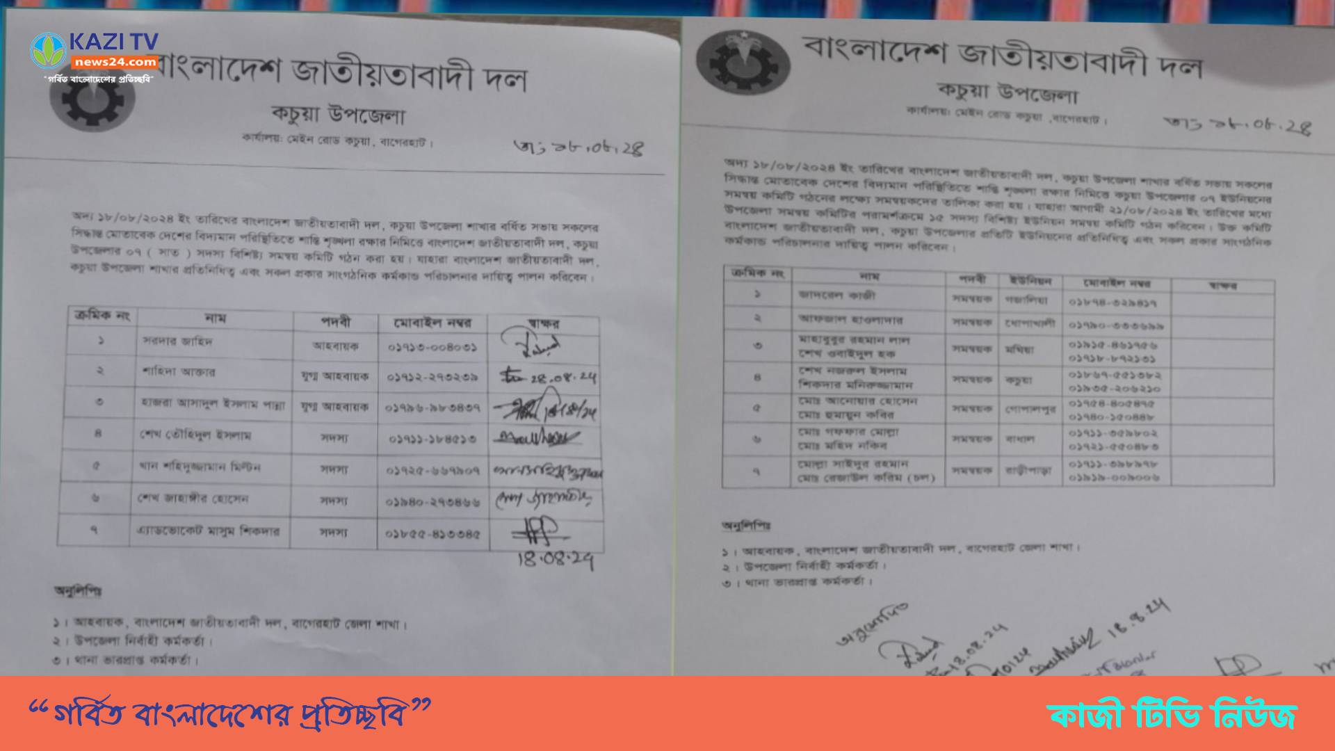 কচুয়া উপজেলা বিএনপির আয়োজনে উপজেলা ও ইউনিয়ন সমন্বয় কমিটি গঠন