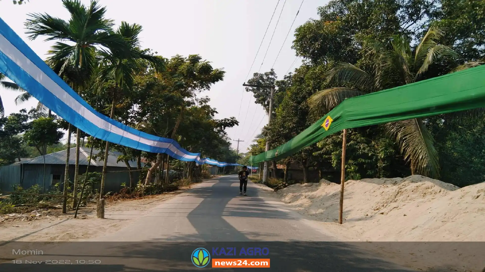 কুষ্টিয়ায় ভাসছে আর্জেন্টিনা ও ব্রাজিলের পতাকা