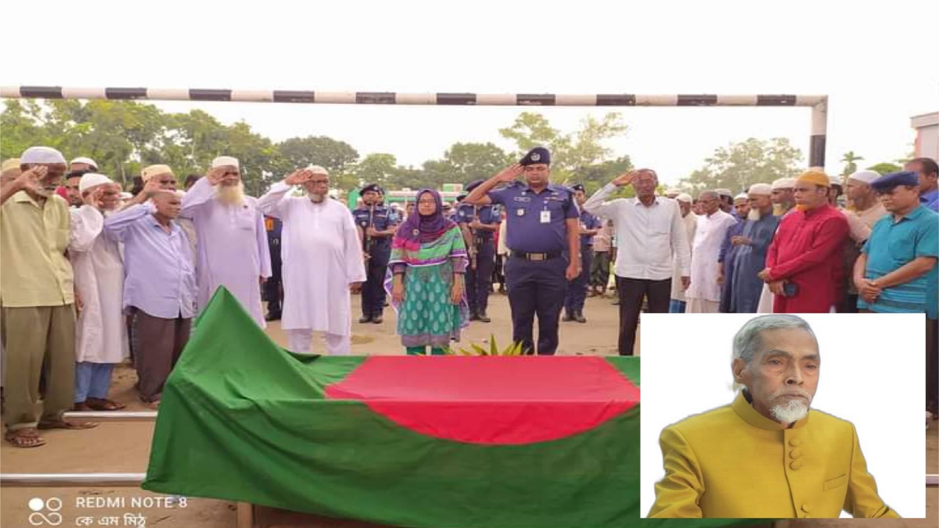 গোপালপুরে রাষ্ট্রীয় মর্যাদায় আজগর আলীর দাফন সম্পন্ন