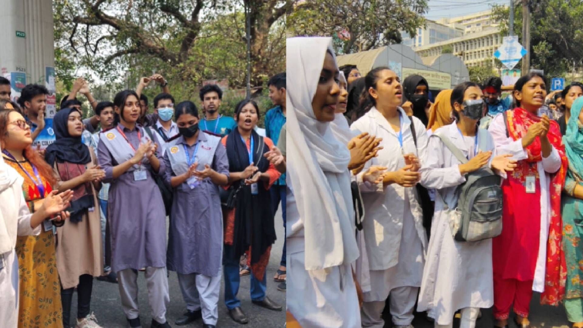 ধর্ষণের ঘটনায় সর্বোচ্চ শাস্তি নিশ্চিতের দাবিতে শাহবাগে ৩০ কলেজের শিক্ষার্থীরা