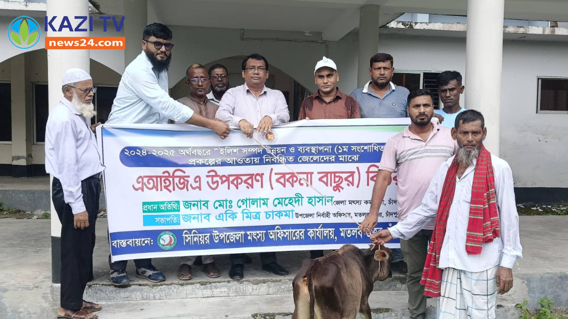 মতলব উত্তরে নিবন্ধিত জেলেদের মাঝে গরু বিতরণ,
