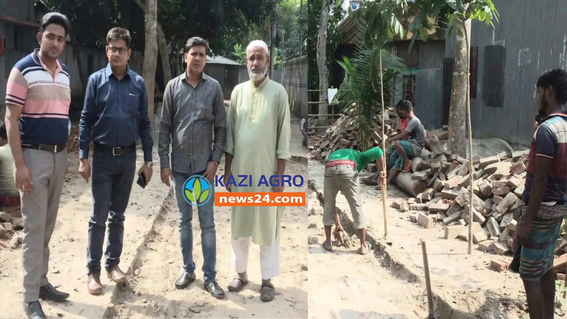 মধুখালী পৌরসভার রাস্তার কাজের উদ্বোধন।