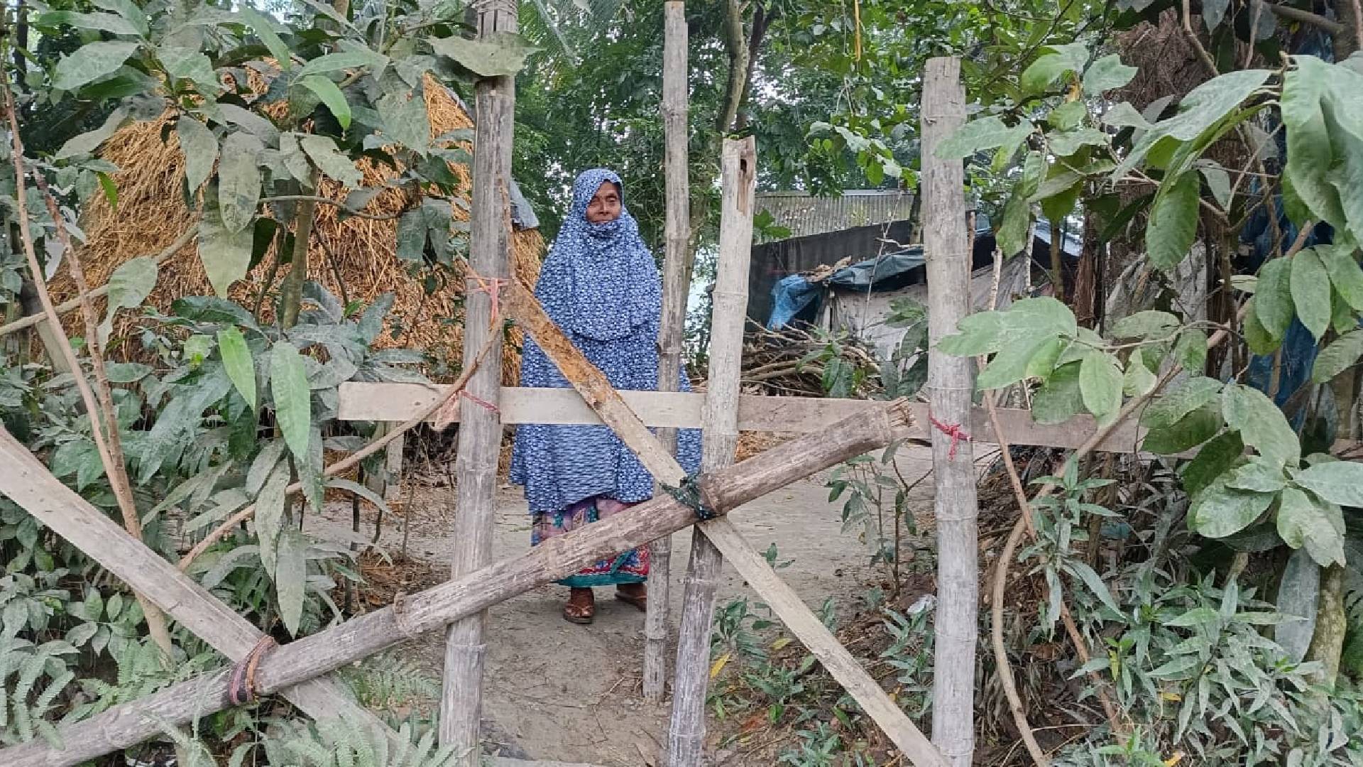 মিটার রিডার স্বামী ও স্ত্রী মেম্বারের দাপটে  বিদ্যুৎ বঞ্চিত ও গৃহ বন্দী বৃদ্ধা সুফিয়া