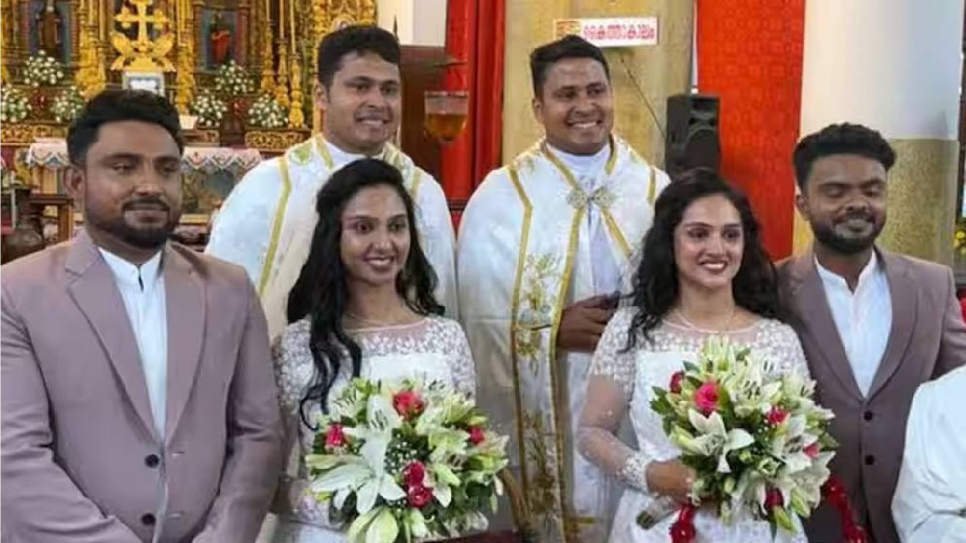 যমজ কনে, যমজ বর, যমজ পুরোহিত, যমজ সহকারী - সম্পন্ন হলো ‘ঐতিহাসিক’ এক বিয়ে