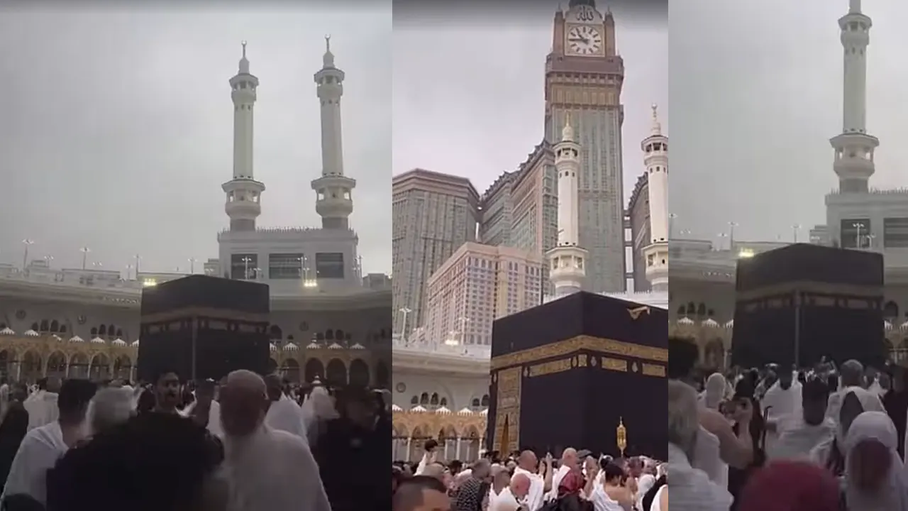 রমজানে বৃষ্টিতে ভিজল কাবা
