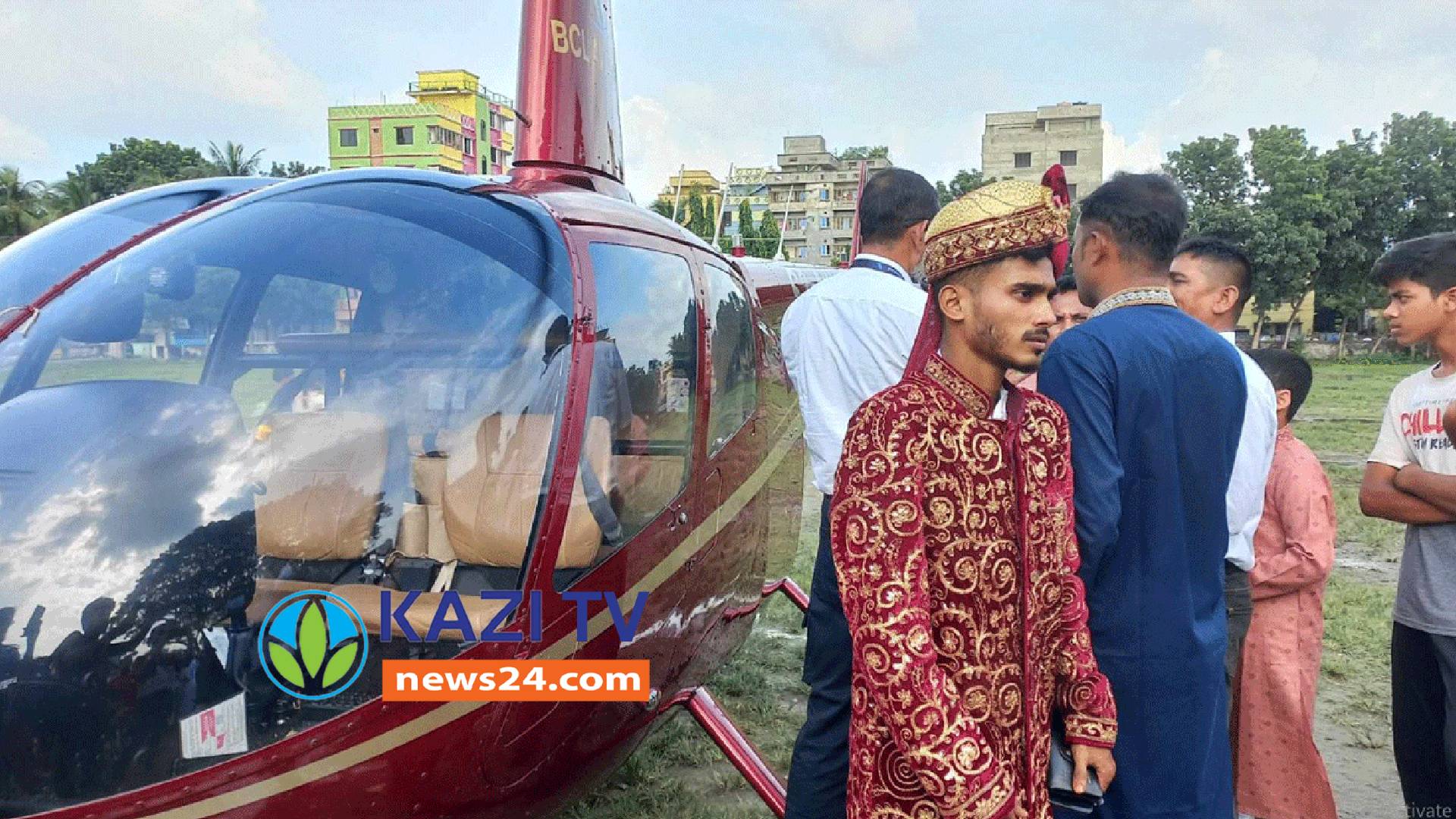 হেলিকপ্টারে চড়ে বিয়ে চাচার ইচ্ছা পূরণ